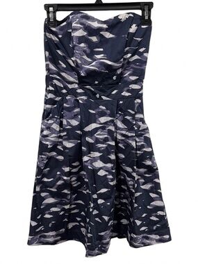 H&M Strapless Abstract Patterned Fit-and Flare Dress Size 4